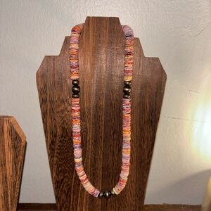 Spiny Oyster Colorful Shell Beads and Navajo Pearl Necklace
